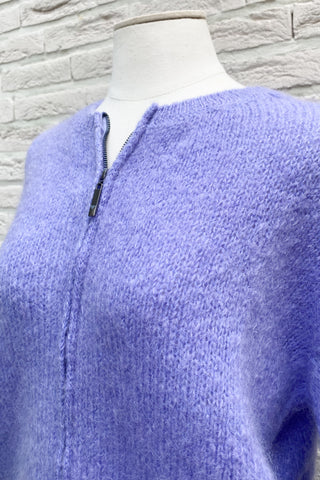 LOUIZA ZIPPER CARDIGAN LAVENDER