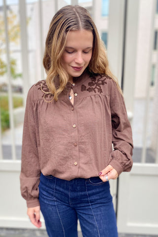 YENNA BLOUSE COFFEE