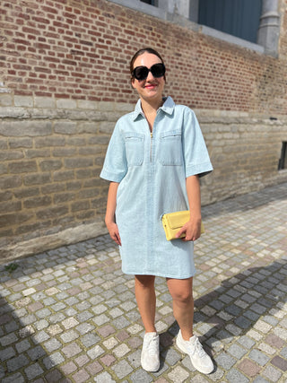 PHILIPE BLEACHED DENIM DRESS