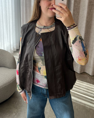 ALMIA LS MESH TOP FOREST GREEN