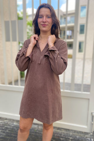 LUUKE LS DRESS BROWN