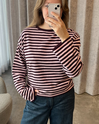 LOULOU PULL AUBERGINE/PINK
