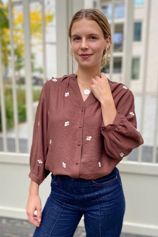 LYDIA BLOUSE CHOCO