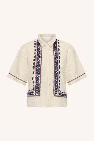 JELA EMBROIDERY BLOUSE SAND