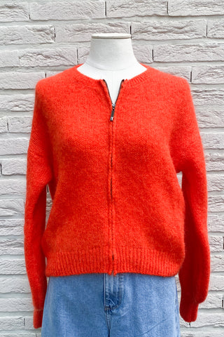 LOUIZA ZIPPER CARDIGAN SUNSET