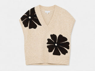 OMEA VNECK SLIPOVER FIG MELANGE FLOWER