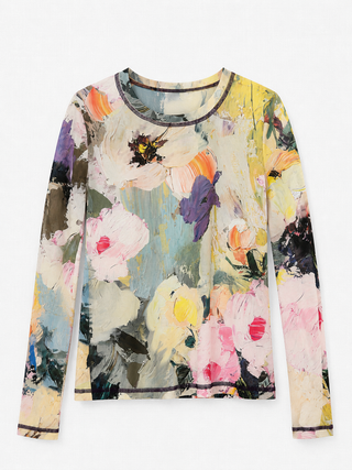 ALMIA LS MESH TOP FOREST GREEN