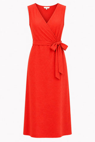 EDEN WRAP LOOK DRESS CORAIL