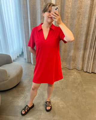 TOWEL DRESS CORAL