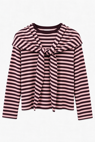 LOULOU PULL AUBERGINE/PINK