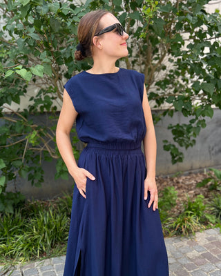 ILONA TOP NAVY (MATCHING SET)