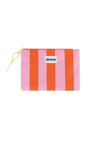 MAKE-UP BAG FLAT PINK/ORANGE STRIPES