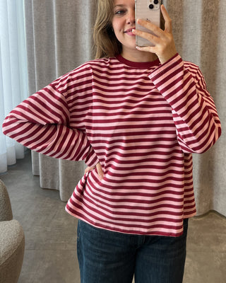 STRIPES TEE ROSE