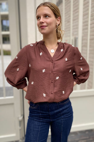 LYDIA BLOUSE CHOCO