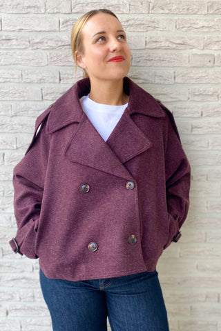 MANOU COAT PLUM