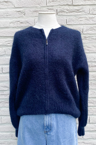 LOUIZA ZIPPER CARDIGAN NAVY