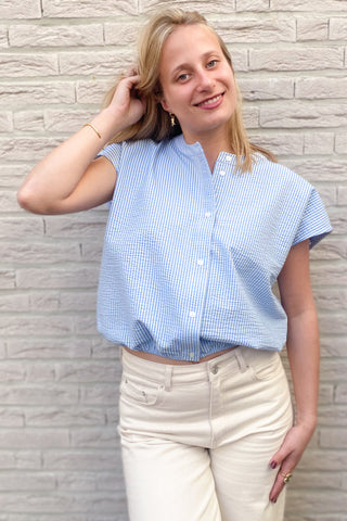 LODE STRIPE BLOUSE BLUE SEER STRIPE