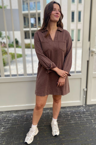 LUUKE LS DRESS BROWN