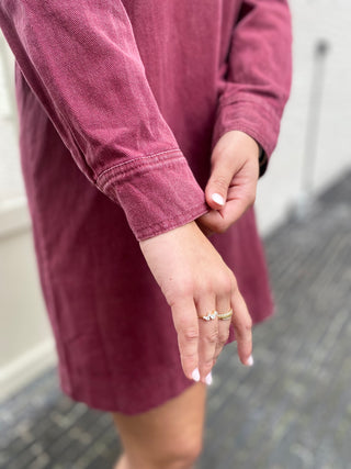 LUUKE LS DRESS PLUM