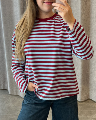 STRIPES TEE BORDEAUX