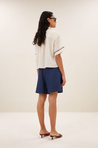 JELA EMBROIDERY BLOUSE SAND