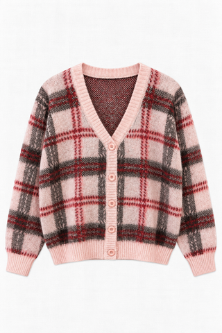 LOUISA CARDIGAN PINK/ BURGUNDY