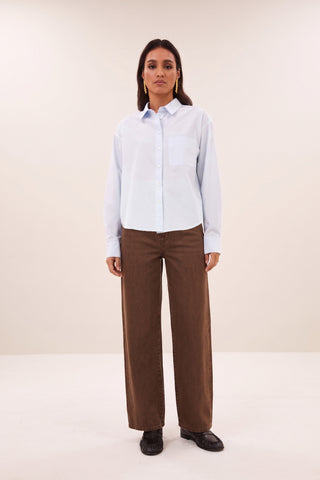 LISE CHAMBRAY BLOUSE LIGHT BLUE