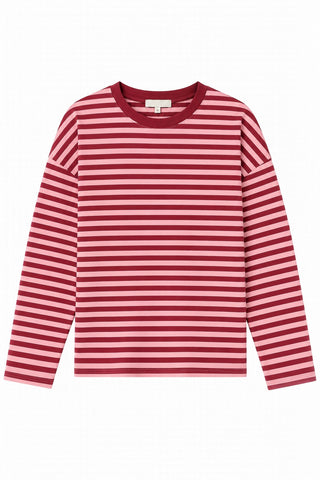 STRIPES TEE ROSE