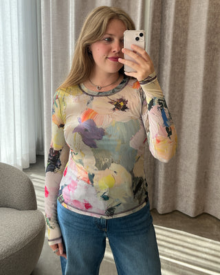ALMIA LS MESH TOP FOREST GREEN