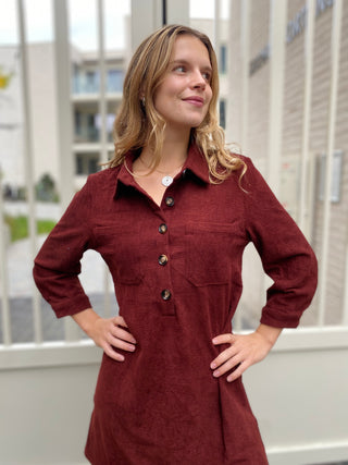 LOES DRESS BORDEAUX