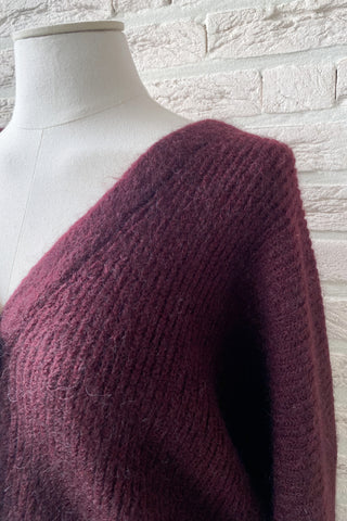 NELLE CARDIGAN WINE RED