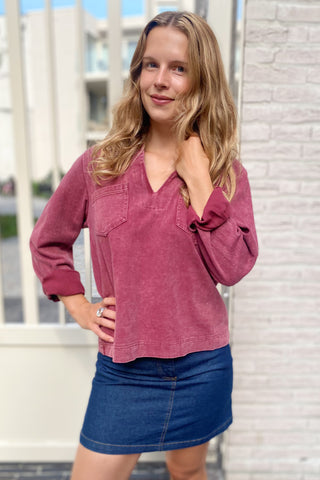 ELODIE BLOUSE BORDEAUX