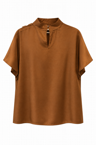 FRSHINY BLOUSE 1 TOFFEE