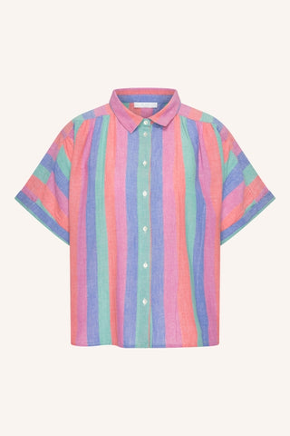 SUNNY RAINBOW PLEATS BLOUSE STRIPE