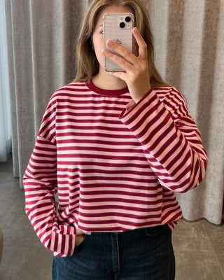 STRIPES TEE ROSE