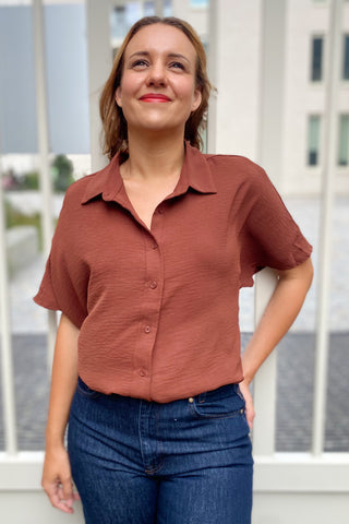 LILIANNE BLOUSE COFFEE