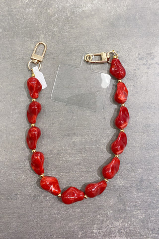 PHONE CORD RED STONES