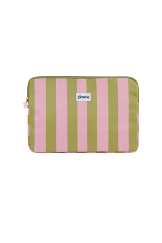 LAPTOP CASE PINK/OLIVE STRIPES