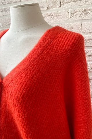 NELLE CARDIGAN HOT CORAL