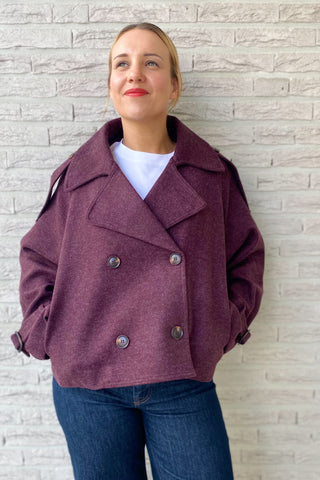 MANOU COAT PLUM
