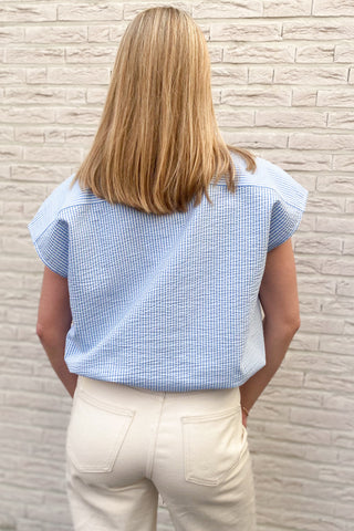 LODE STRIPE BLOUSE BLUE SEER STRIPE
