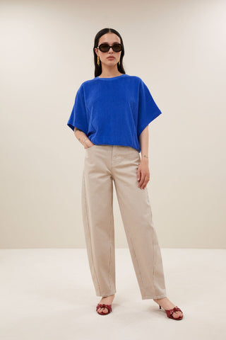NUKI SLUB TOP AZUL BLUE