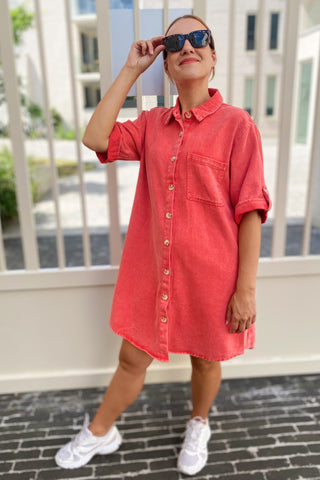 MINA DRESS CORAL