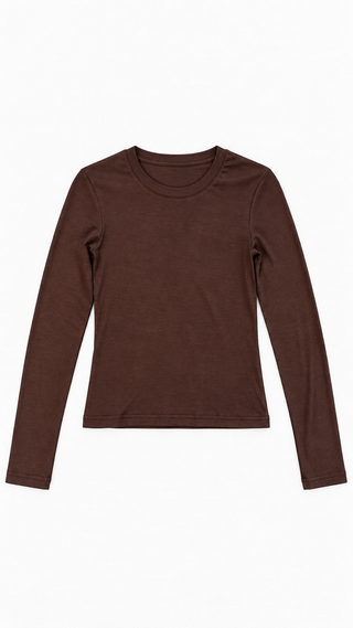 BASIC TOP LS BROWN