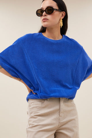 NUKI SLUB TOP AZUL BLUE