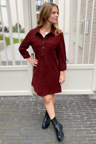 LOES DRESS BORDEAUX