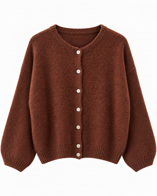 FRANCES CARDIGAN MARRON FONCE