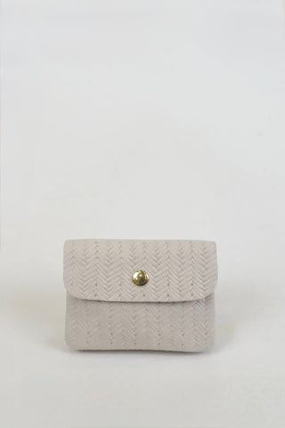 MINNIE WOVEN WALLET ECRU