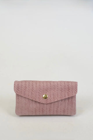 REBA WOVEN WALLET ROSE