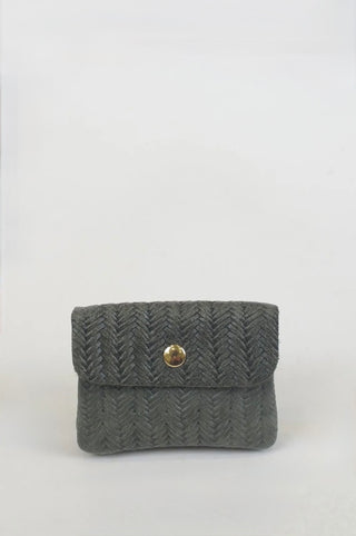 MINNIE WOVEN WALLET LODEN GREEN